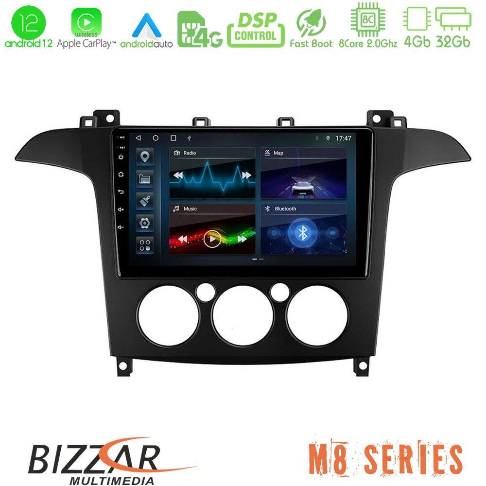bizzar_m8_fd408 Bizzar M8 Series Ford S-Max 2006-2008 (manual A/C) 8core Android12 4+32GB Navigation Multimedia Tablet 9" - Image 1