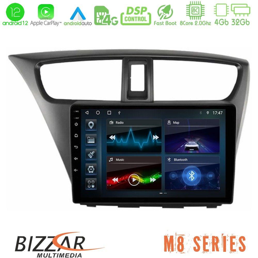 bizzar_m8_hd0941 Bizzar M8 Series Honda Civic Hatchback 2012-2015 8core Android12 4+32GB Navigation Multimedia Tablet 9" - Image 1