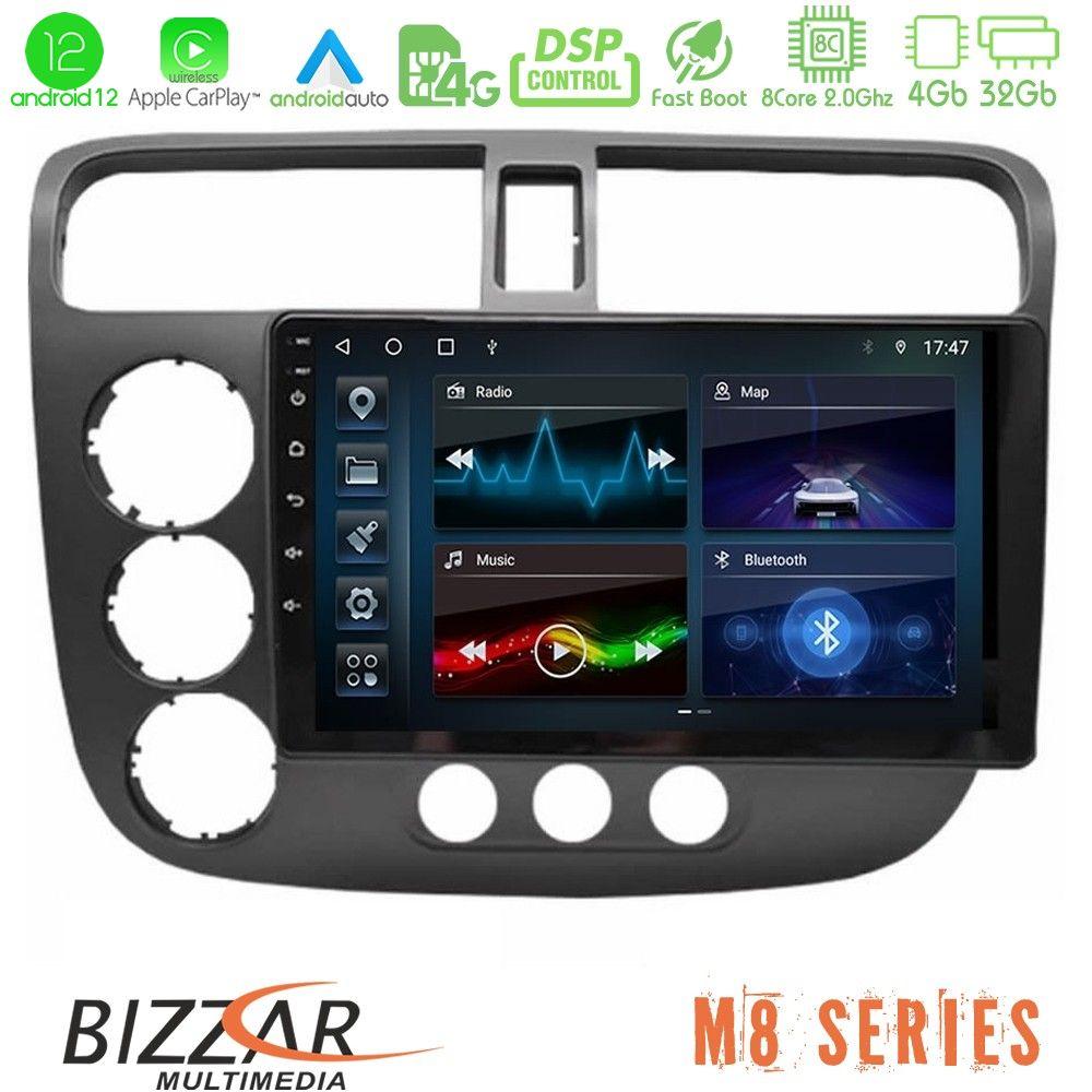 bizzar_m8_hd174n Bizzar M8 Series Honda Civic 2001-2005 8core Android12 4+32GB Navigation Multimedia Tablet 9" - Image 1