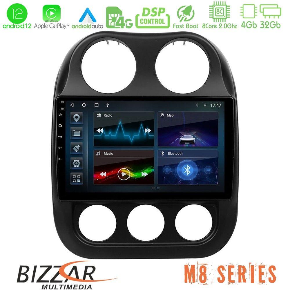 bizzar_m8_jp0076 Bizzar M8 Series Jeep Compass 2012-2016 8core Android12 4+32GB Navigation Multimedia Tablet 9" - Image 1