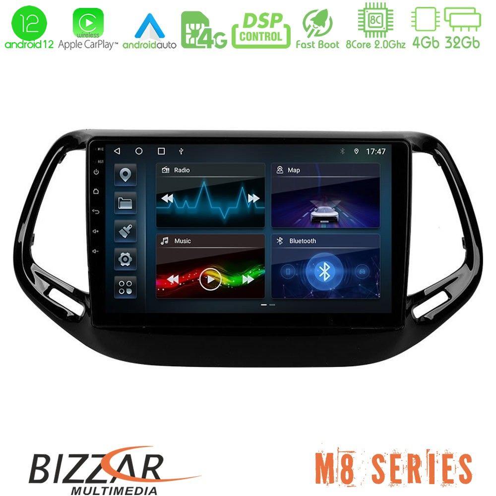 bizzar_m8_jp0143 Bizzar M8 Series Jeep Compass 2017> 8core Android12 4+32GB Navigation Multimedia Tablet 10" - Image 1
