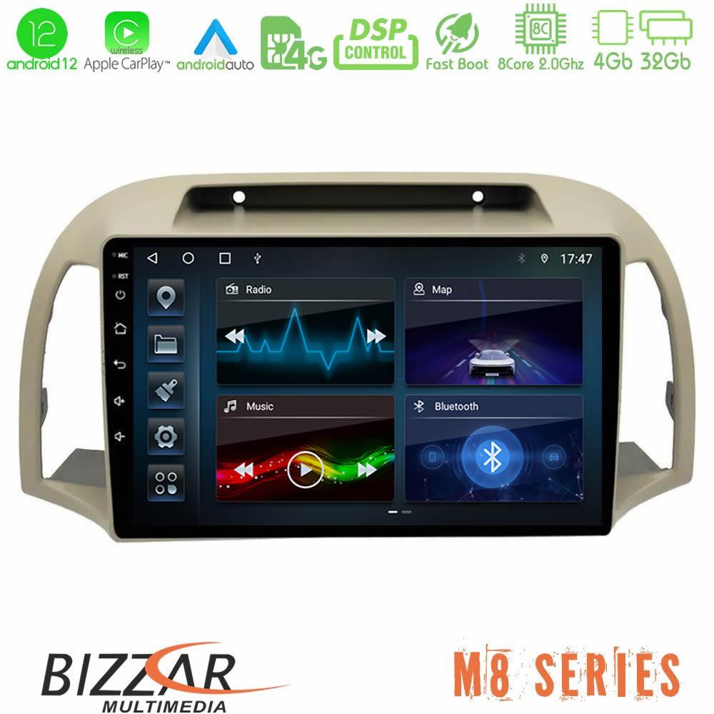 bizzar_m8_ns0012 Bizzar M8 Series Nissan Micra K12 2002-2010 8core Android12 4+32GB Navigation Multimedia Tablet 9" - Image 1
