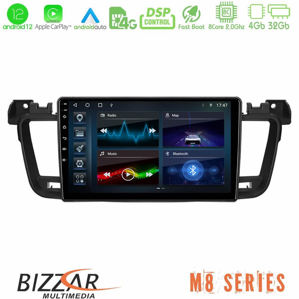bizzar_m8_pg0704 Bizzar M8 Series Peugeot 508 2010-2018 8core Android12 4+32GB Navigation Multimedia Tablet 9" - Image 1