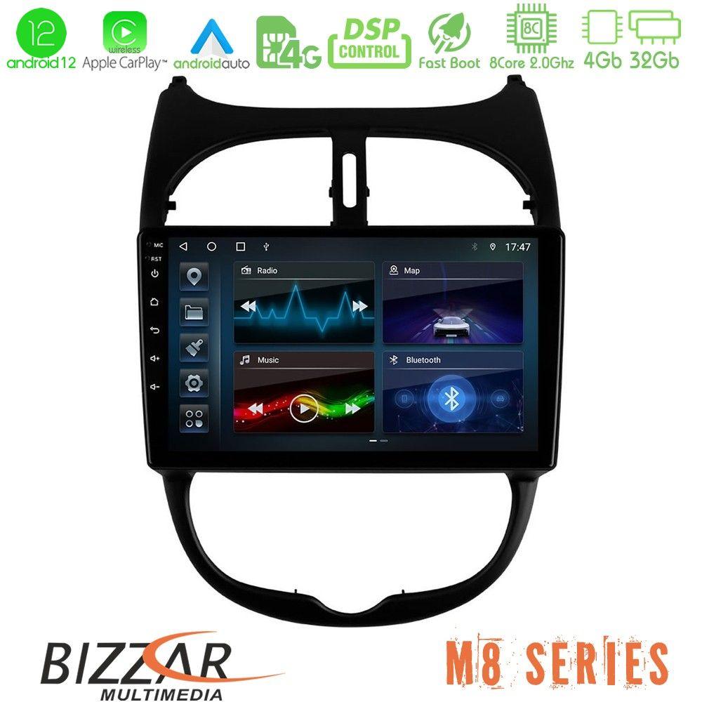 bizzar_m8_pg540 Bizzar M8 Series Peugeot 206 8core Android12 4+32GB Navigation Multimedia Tablet 9" - Image 1