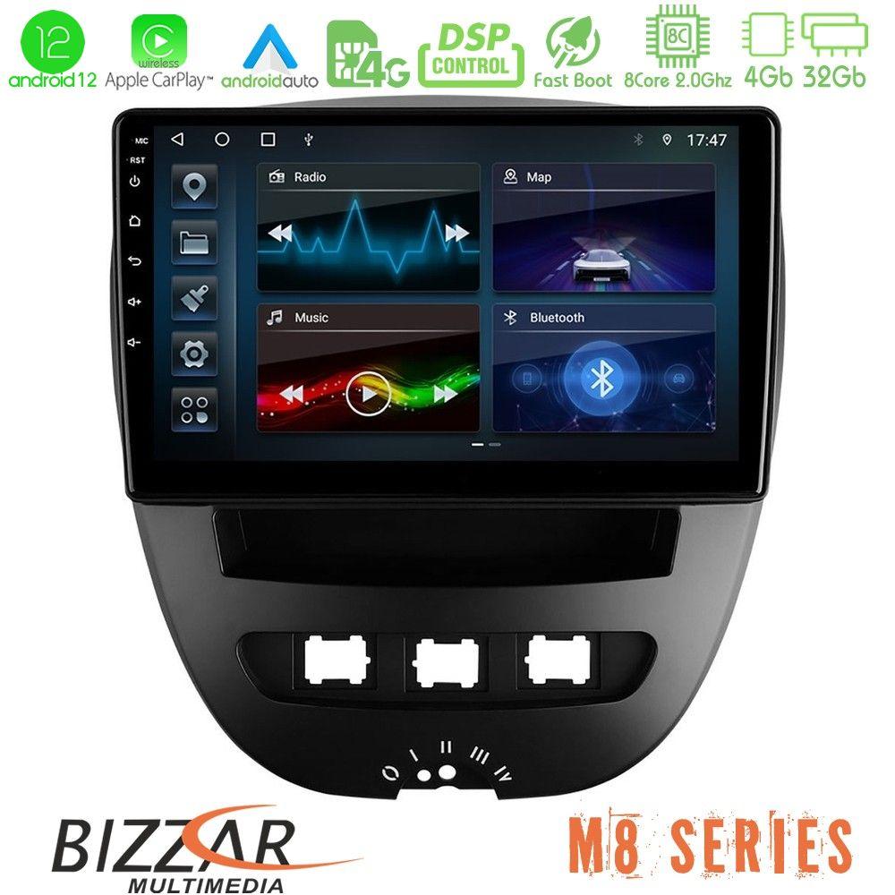 bizzar_m8_ty0866 Bizzar M8 Series Toyota Aygo/Citroen C1/Peugeot 107 8core Android12 4+32GB Navigation Multimedia Tablet 10" - Image 1