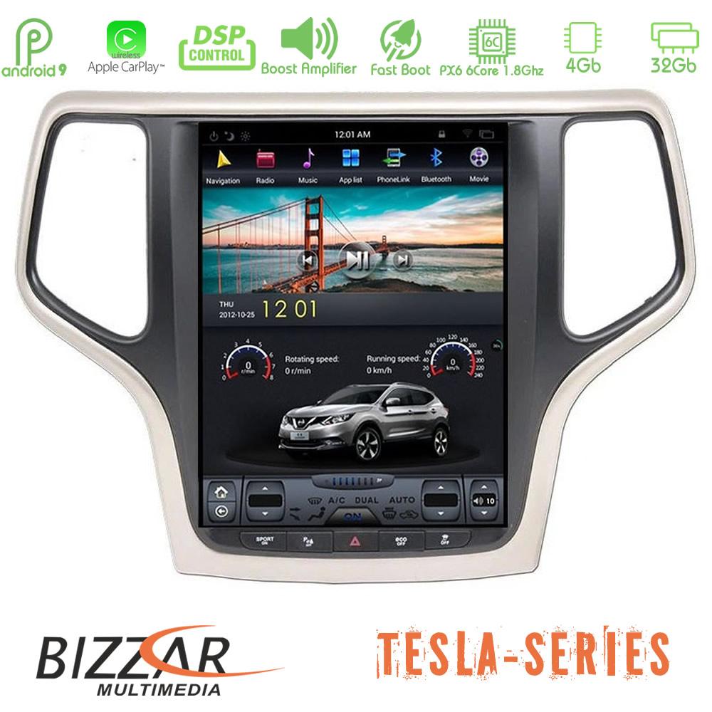 jeep-grand-cherokee-telsa-android-screen_with-icons Bizzar Jeep Grand Cherokee 2014-2019 Tesla 10.4" Navigation - Image 1